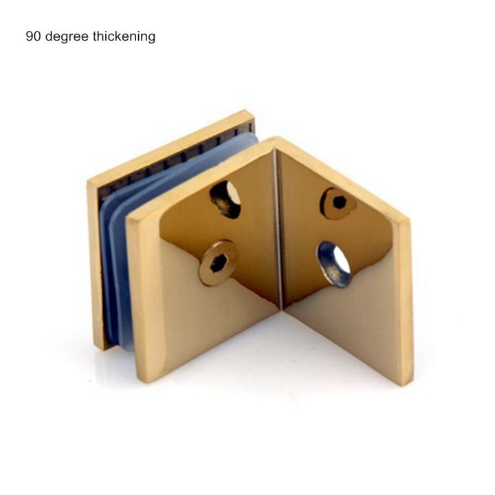 Brushed Gold  Brass Shower Glass Door Hardware Hinges and Glass Door Clips Holder 10mm to 12mm