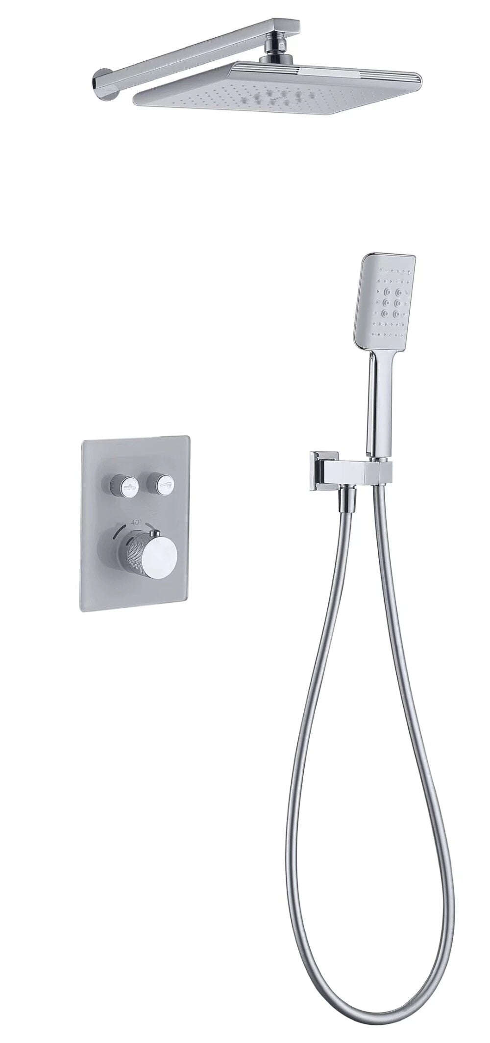 CSA White with Chrome Thermostatic Shower Kit
