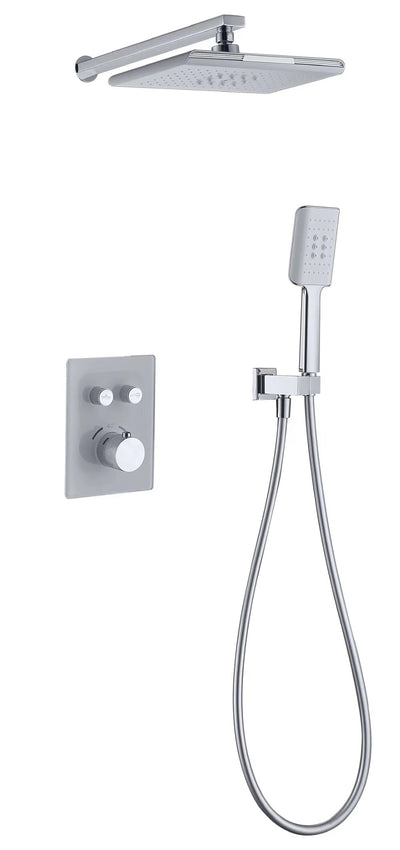 White with Chrome Thermostatic Shower Kit