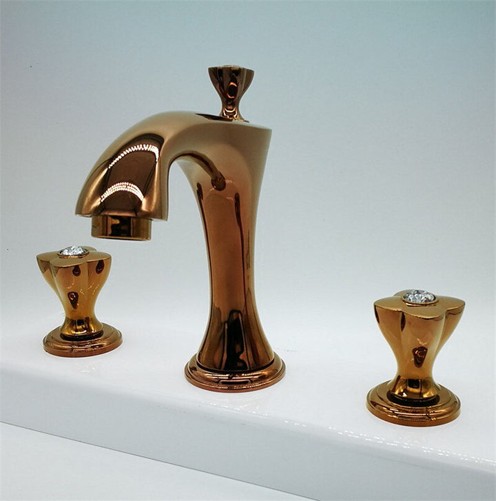 Luxor-8" Inch Wide Spread Bathroom Faucet with Crystal Diamond Handles