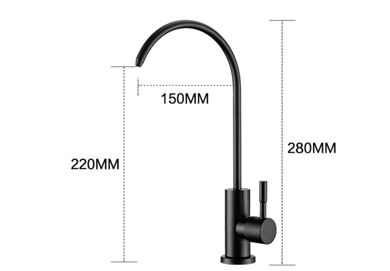 Reverse osmosis cold water filter faucet black, white and brushed gold color