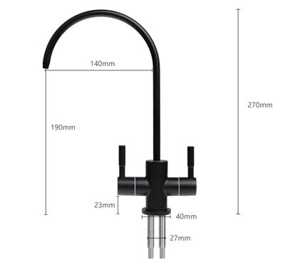 Black Matte Reverse Osmosis Hot and Cold Water Filter Faucet