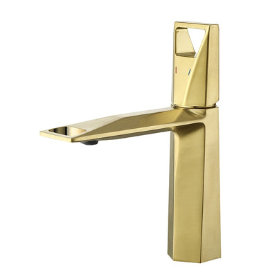 Giovanni-modern brushed gold single hole bathroom faucet