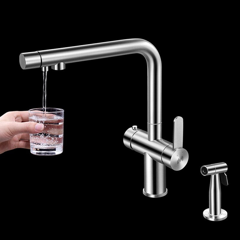 Nordic Design 3 way Kitchen and reverse osmosis with side pull out spray gun