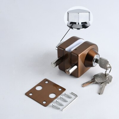 Titanium Glass Double Lock Shower Glass Door for 10mm to 12mm