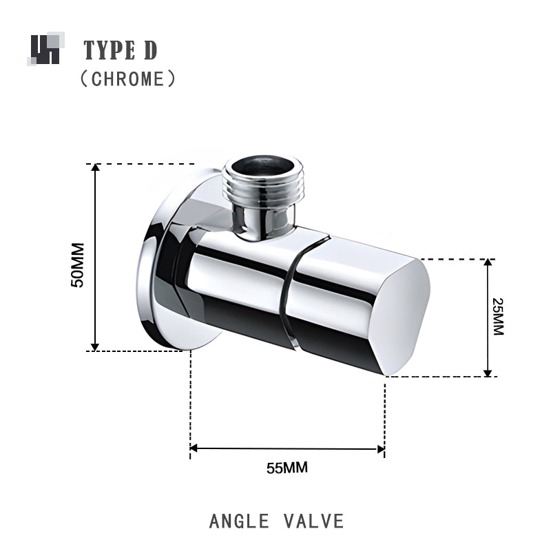 Colors Brass angle 1/2 inch wall mounted shut off water supply valve