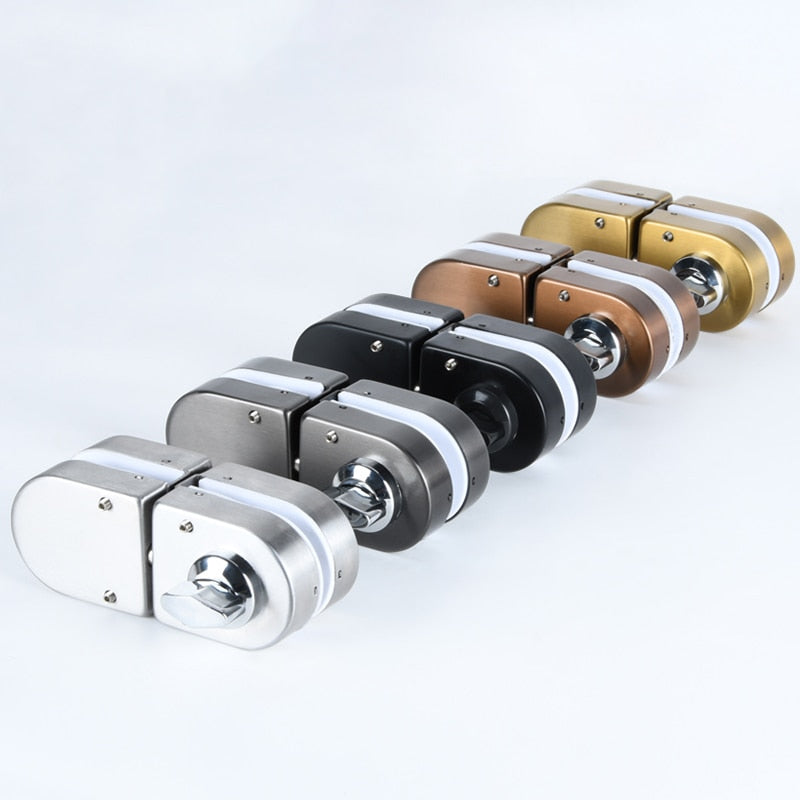 Titanium Glass Double Lock Shower Glass Door for 10mm to 12mm