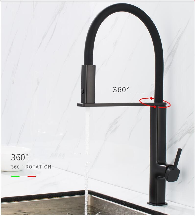 Cordoba-New Italian Design 2023 Black-Chrome Swivel and Dual Spray Pull Out Kitchen Faucet