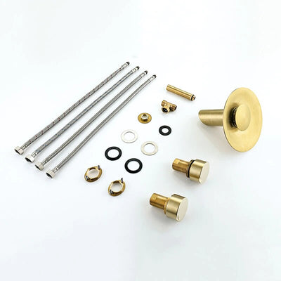 Brushed gold 8" inch wide spread waterfall bathroom faucet