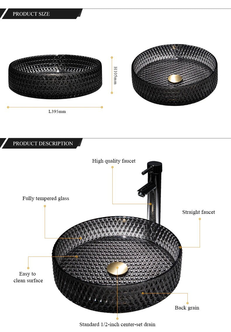 Color Crystal Vessel Sink
