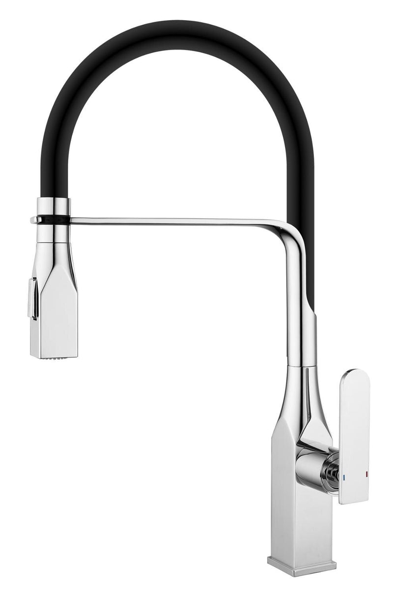 Black square kitchen faucet