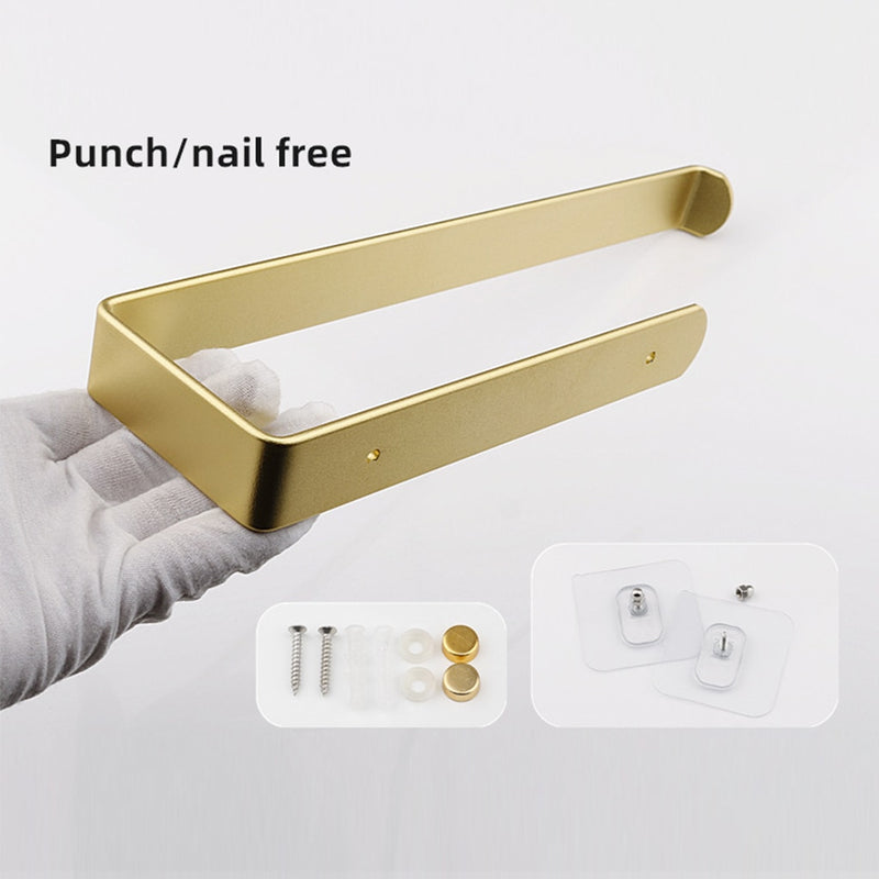 Brushed gold towel holder rack