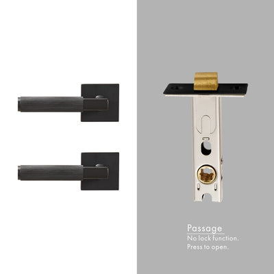 Brushed gold with black two tone interior door lock hardware kit