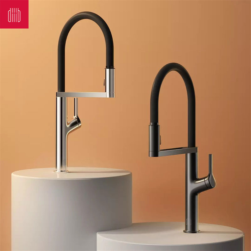 Black Matte Sleek German Design Tall 20" Kitchen Island Faucet