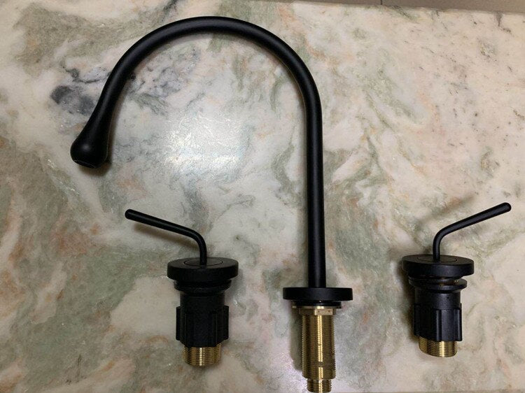 Tear drop-Modern 8" inch wide spread bathroom faucets