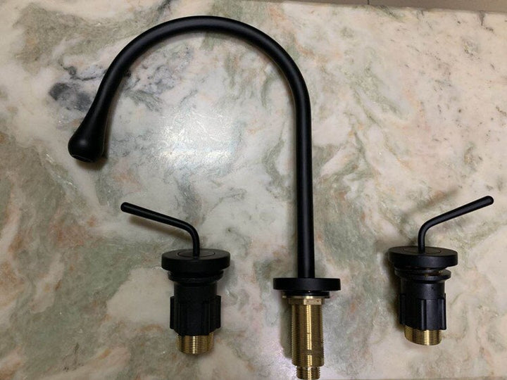 Tear drop-Modern 8" inch wide spread bathroom faucets