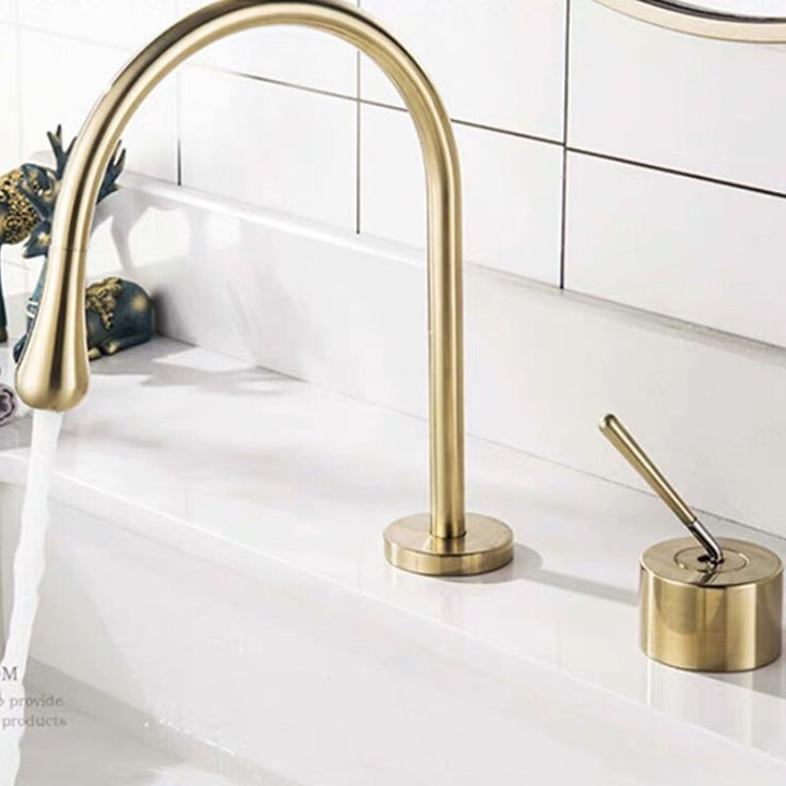 Tear drop-Modern 8" inch wide spread bathroom faucets