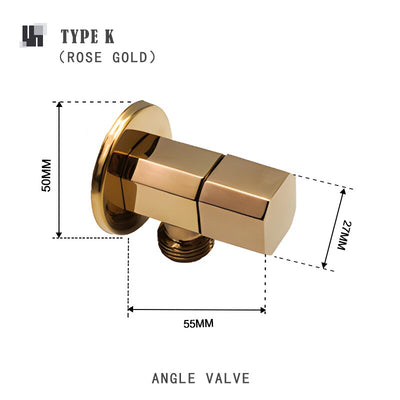 Colors Brass angle 1/2 inch wall mounted shut off water supply valve