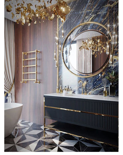 Verona-Navy Blue with Gold or Brushed Gold Trim Freestanding Bathroom Vanity Euro Design 30"