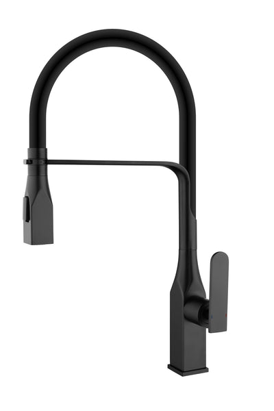 Black square kitchen faucet