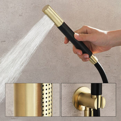 Bergen-Nordic design brushed gold 3 seperate volume control pressure balance 2 way shower kit