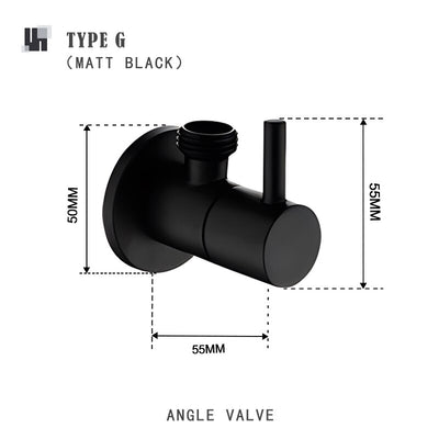 Colors Brass angle 1/2 inch wall mounted shut off water supply valve