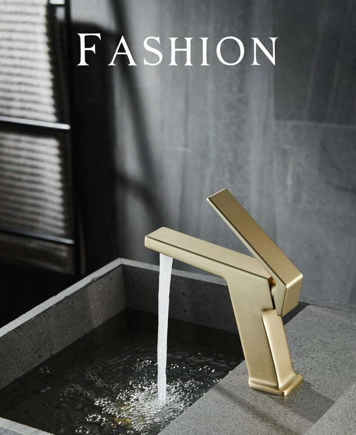 Glock-Brushed gold-Grey-White-Black-Black with red Tall and short faucet