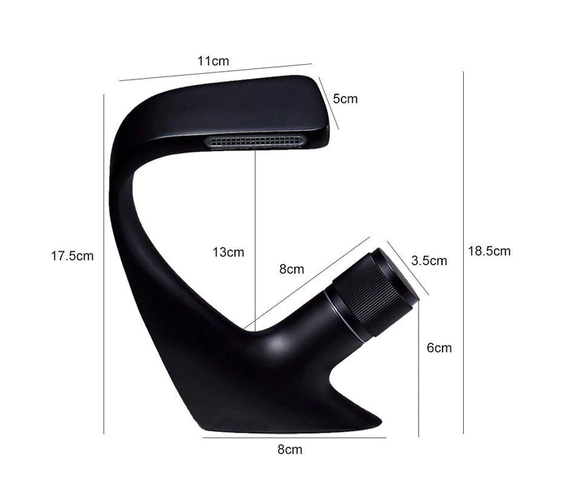 Black Waterfall modern euro design single hole faucet