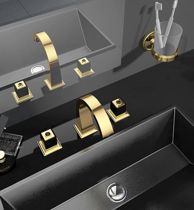 Monaco-Gold-Rose Gold Polished Deck Mount 5 pieces battub filler faucet