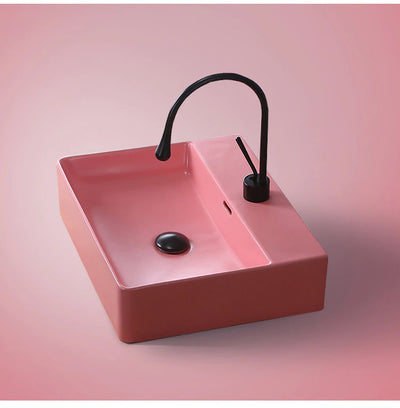 Pink Colours Rectangular Wallhung and Vessel Sink