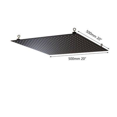 20" X 20"  inch Matte Black Stainless Steel Square Rain Shower Head Ceiling Wall Top Sprayer Thin high pressure