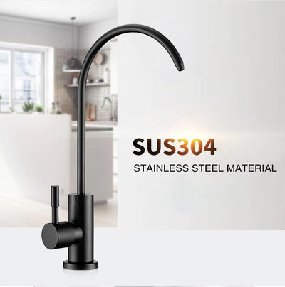 Reverse osmosis cold water filter faucet black, white and brushed gold color