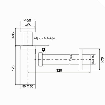 Square European Bottle Square P Trap Drain