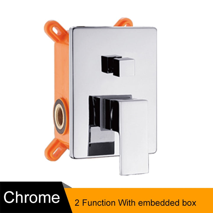 Black-Gold-Chrome- Square-Round -Pressure Balance 1-2 Way Function Shower Valve and Trim Set