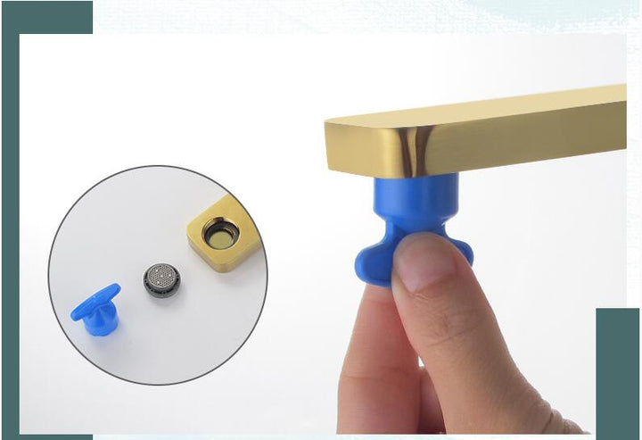Brushed gold wall mounted single lever bathroom faucet