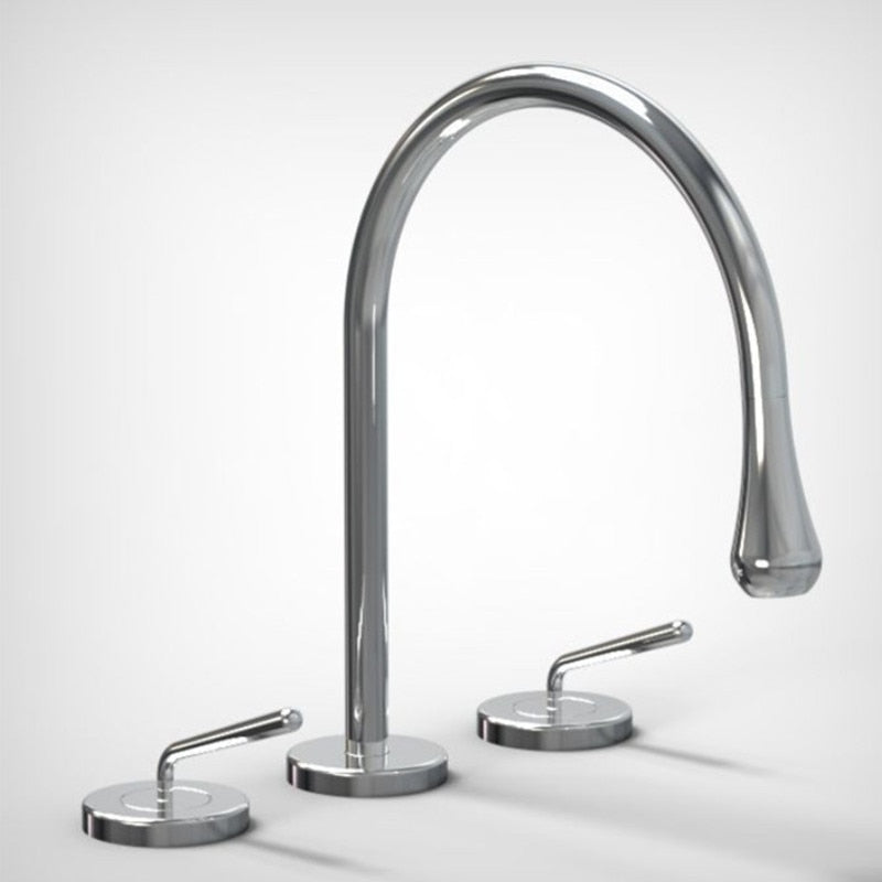 Tear drop-Modern 8" inch wide spread bathroom faucets