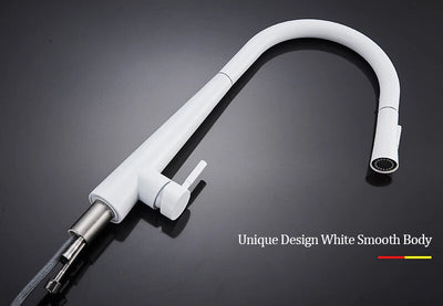 White touchless sensor kitchen faucet pull out with 2 dual sprayer mode