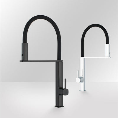 Cordoba-New Italian Design 2023 Black-Chrome Swivel and Dual Spray Pull Out Kitchen Faucet