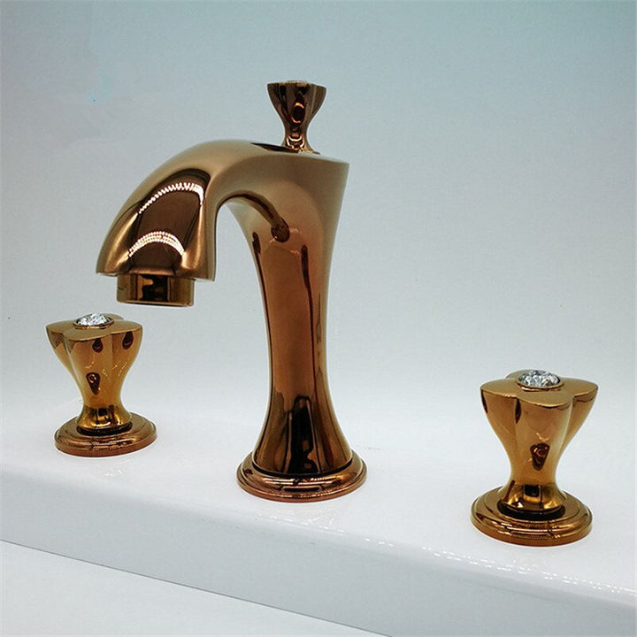 Luxor-8" Inch Wide Spread Bathroom Faucet with Crystal Diamond Handles
