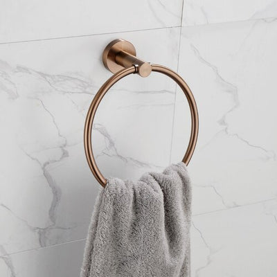 Nordic design Brushed Rose Gold Round Bathroom Accessories