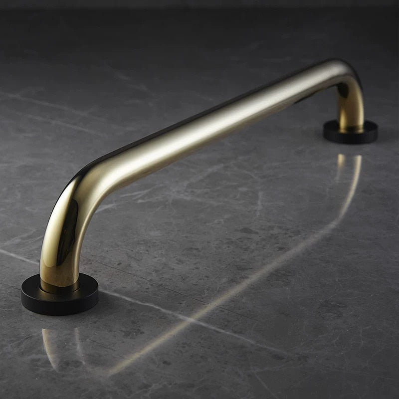 Black with brushed gold two tone safety shower grab bar