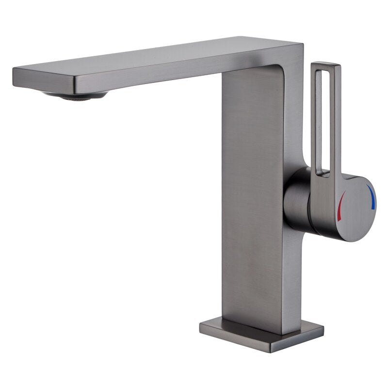 Black with Gold Two Tone Single Hole Bathroom Faucet