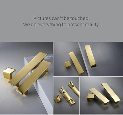 Gold polished cabinet door handles