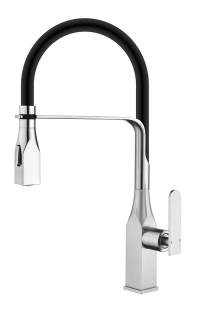 Black square kitchen faucet