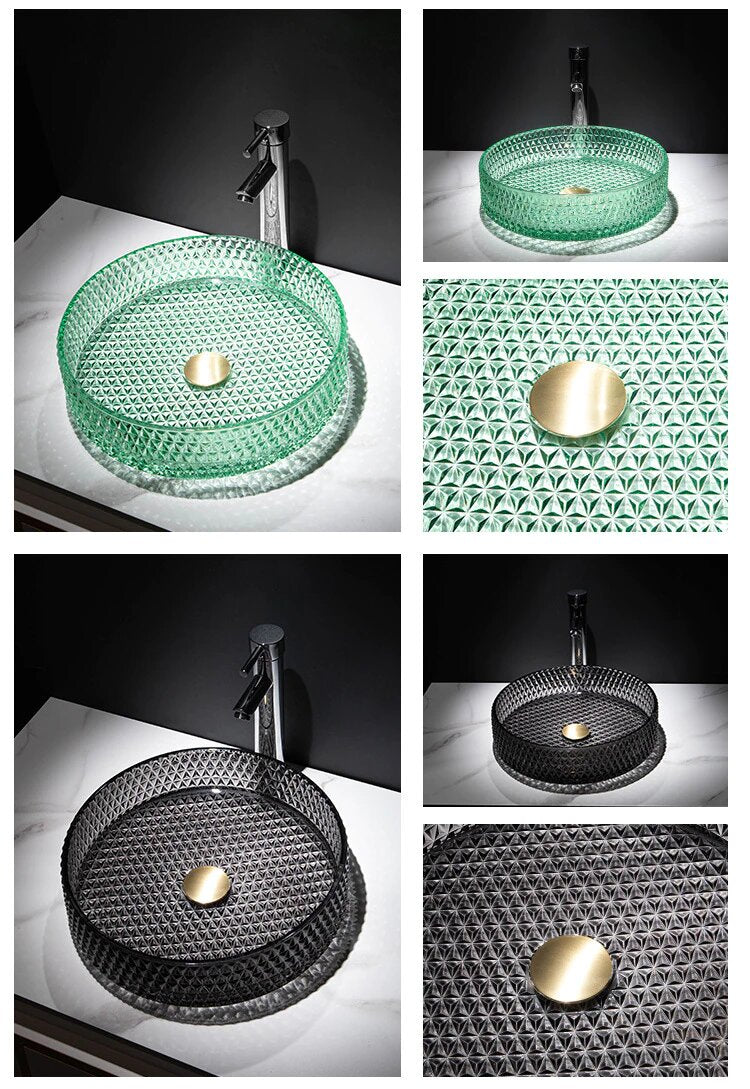 Color Crystal Vessel Sink