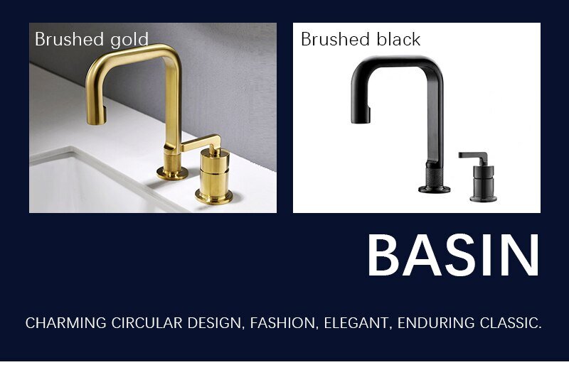 Milano-Brushed gold -Grey Gun Bathroom Faucet