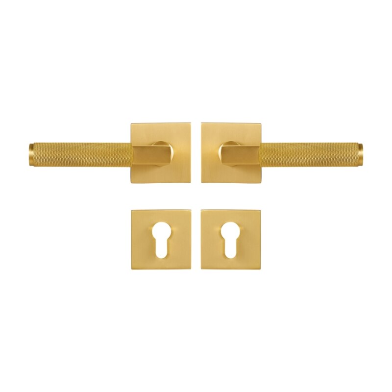 Brushed gold with black two tone interior door lock hardware kit