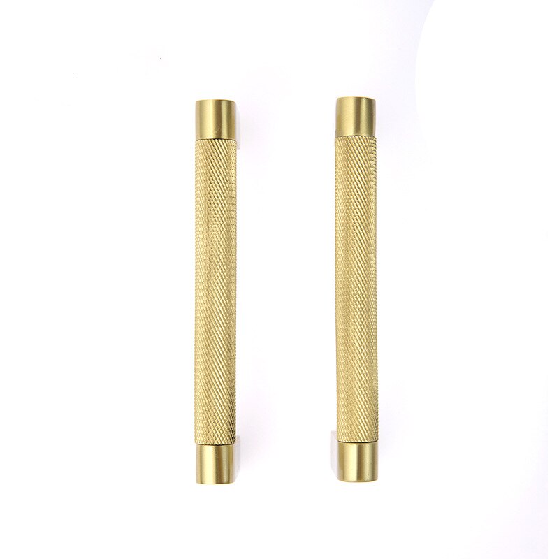 Brushed gold cabinet door handles
