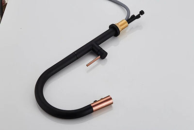 Black Rose Gold and  White Rose Gold Manual Pull Out  kitchen faucet
