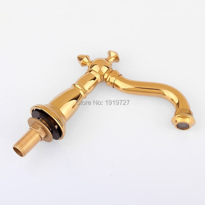 Gold Brass Polish Victoria Roman deckmount Bathtub Filler Faucet 5 holes